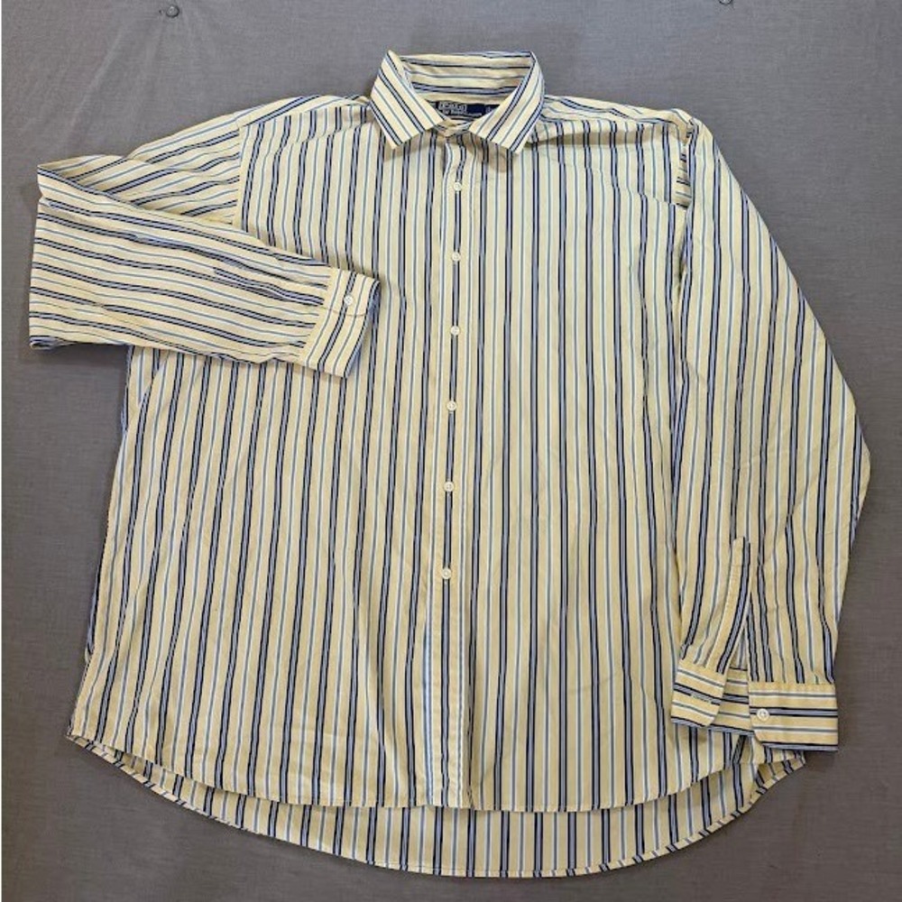 Polo Ralph Lauren Westerton Striped Button Down Shirt Men's XXL Two‎ Ply Cotton